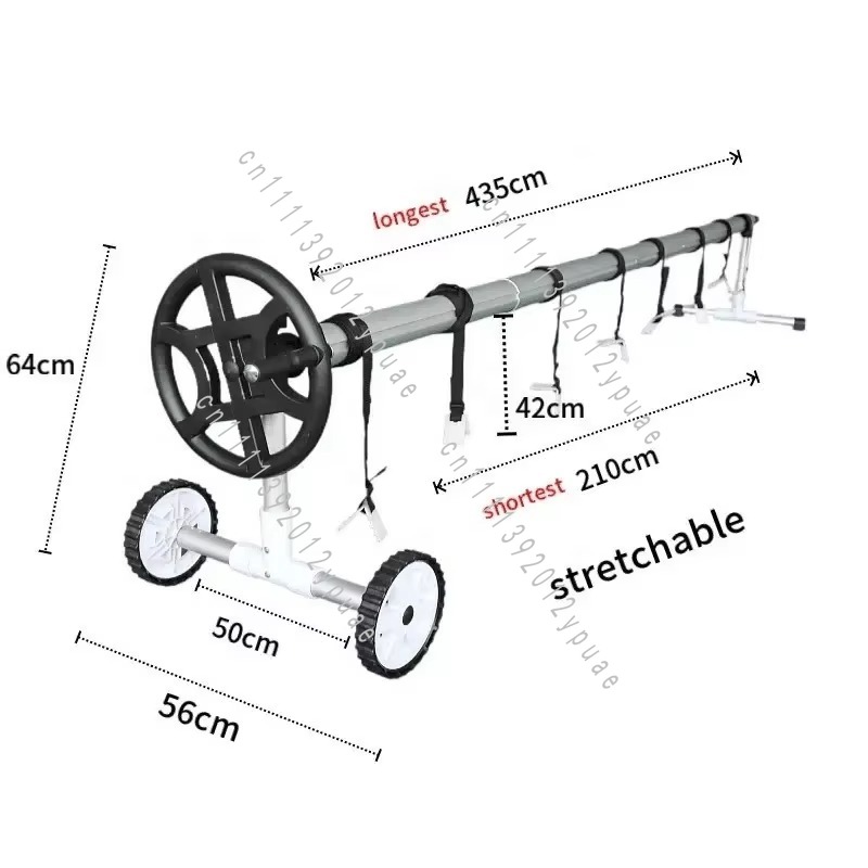 Reel Cover - Black Movable Aluminum Pool Cover Roller